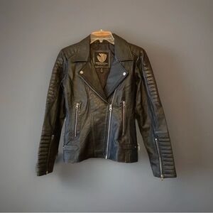 Women’s Premium Leather Black Slim Fit Biker Jacket